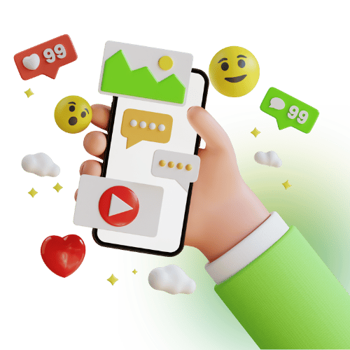 Content creation and social media posting illustration